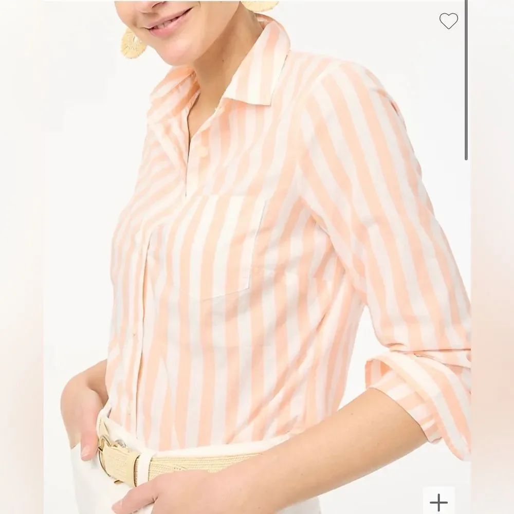 J.Crew Factory Petite gingham lightweight cotton shirt in signature fit